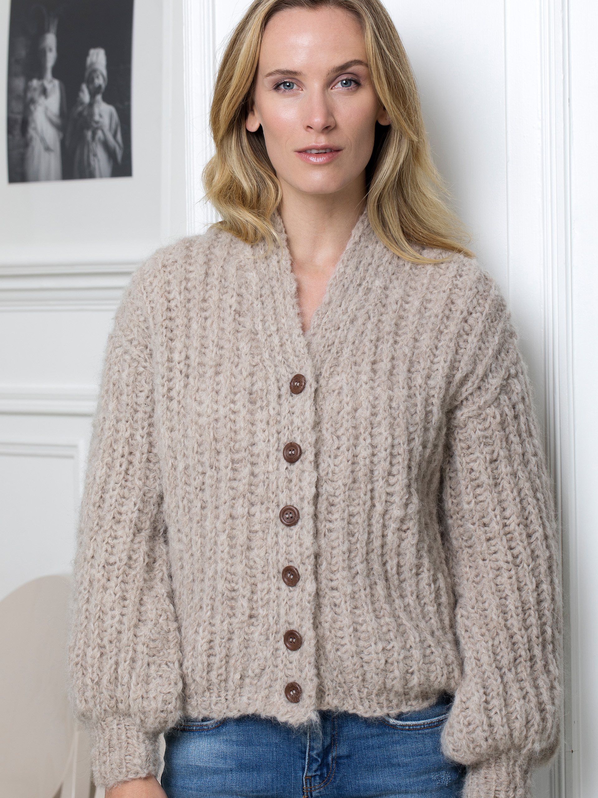 03-17C Sunstone kort cardigan