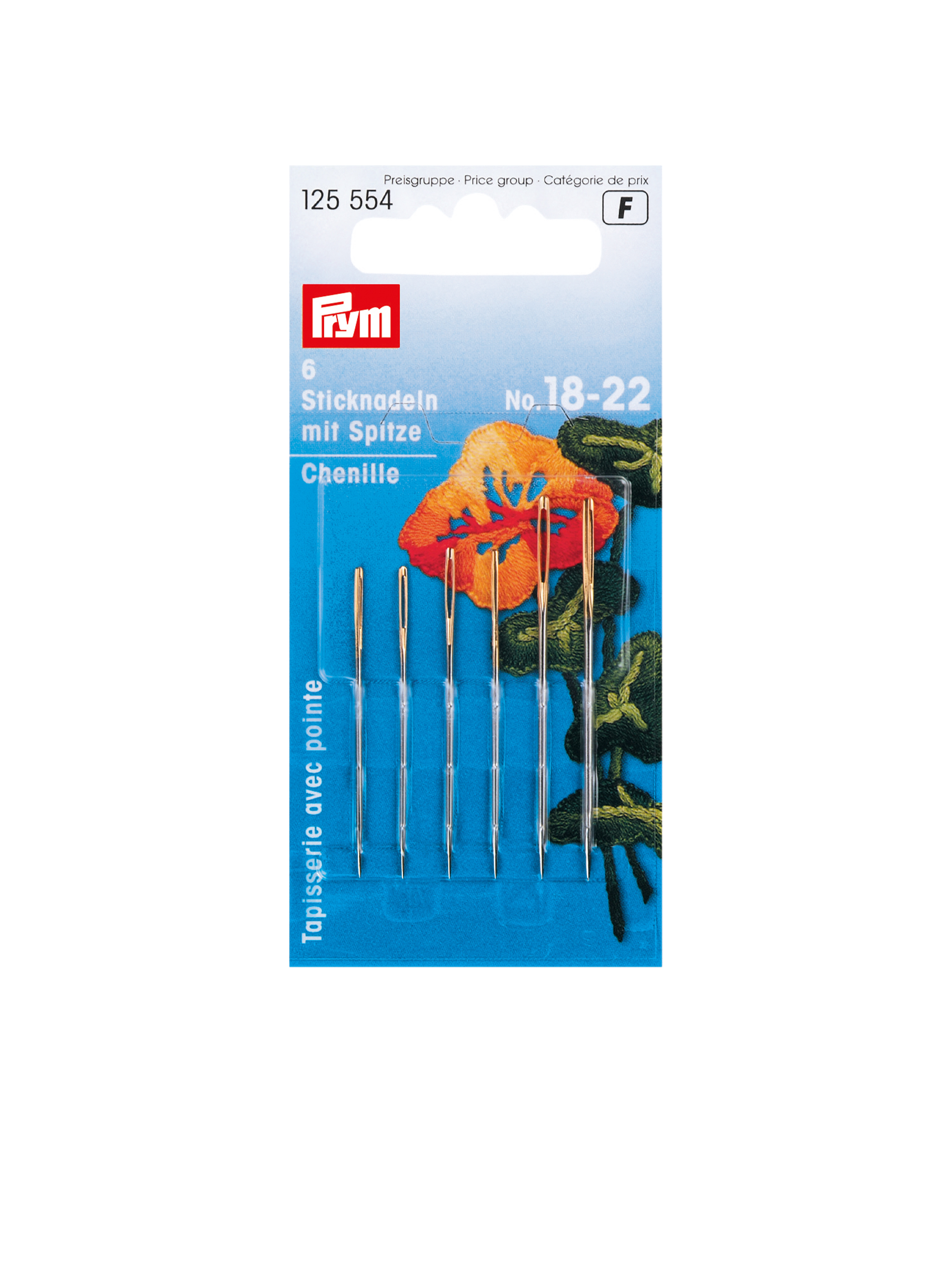 Prym - 6stk Broderinåler - Spiss No. 18-22
