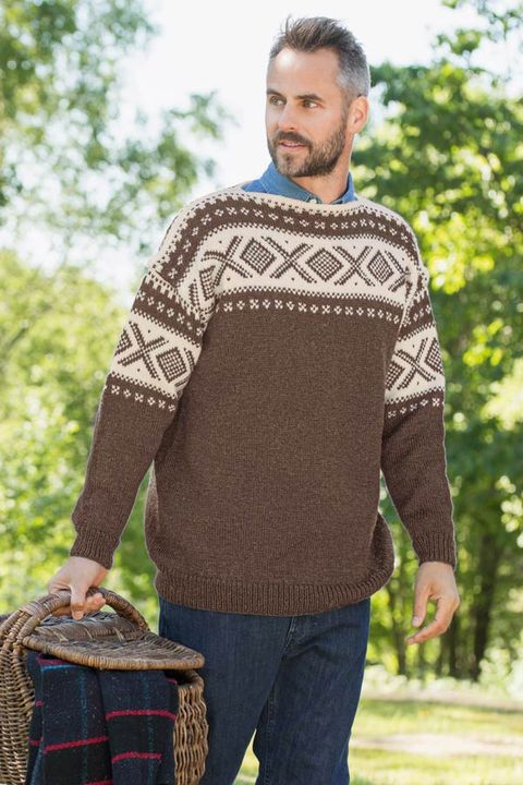 370-18 Cortina unisex genser brun melert