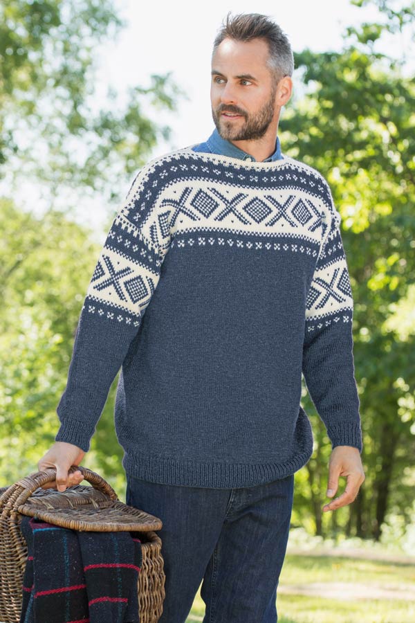 370-18 Cortina unisex genser denim melert