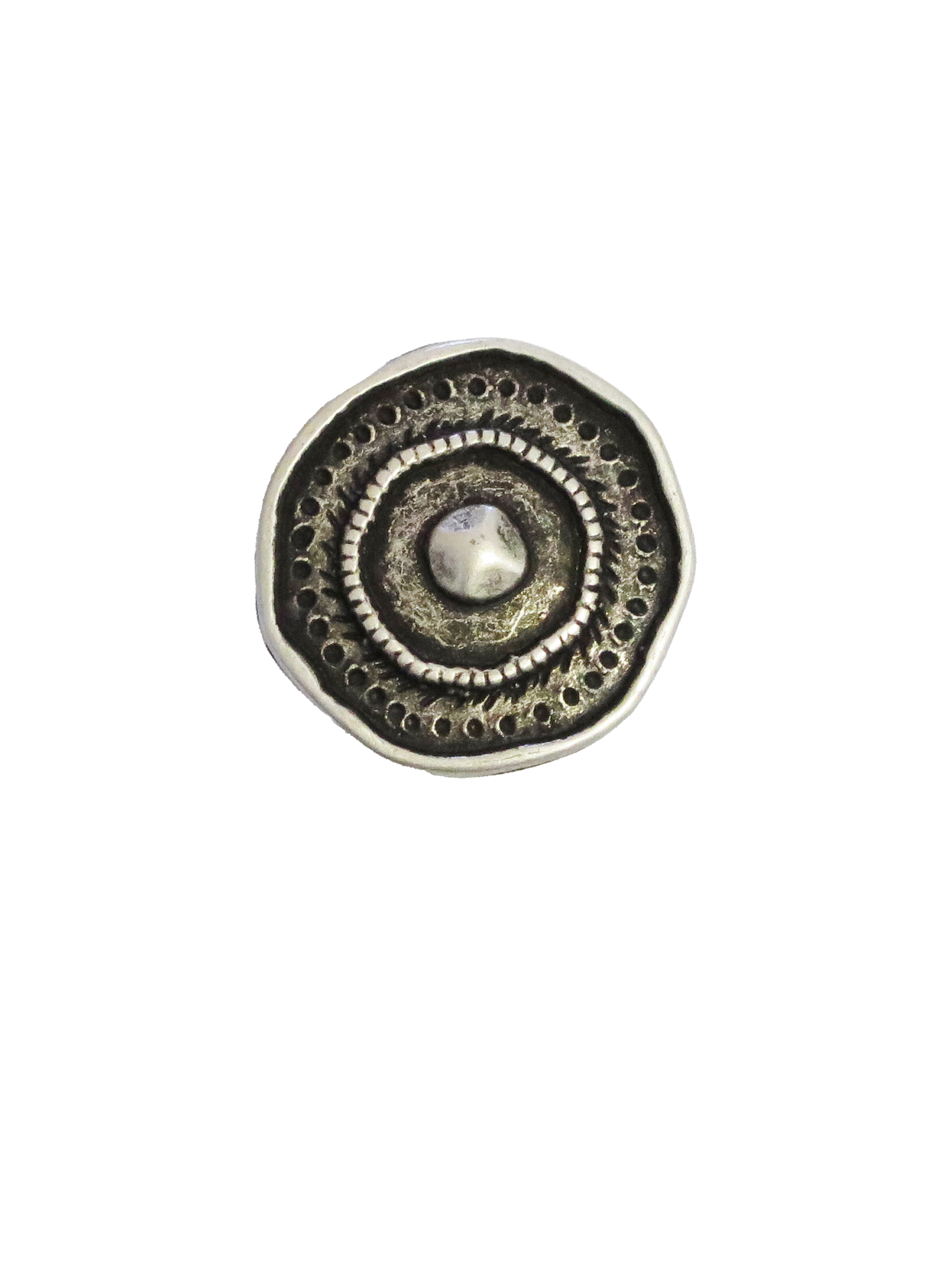 Galvanisert sølvknap, 25mm