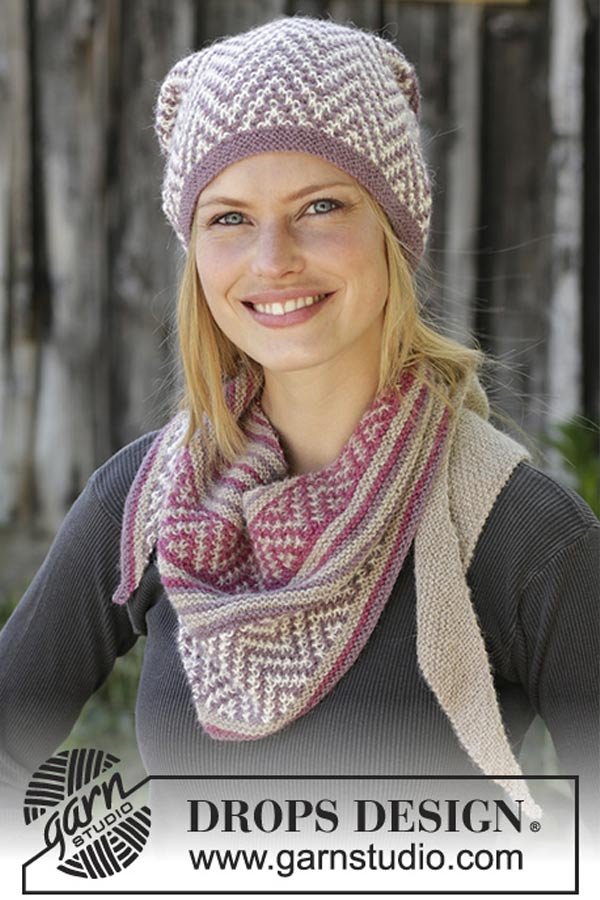 197-29 Purple way lue og sjal