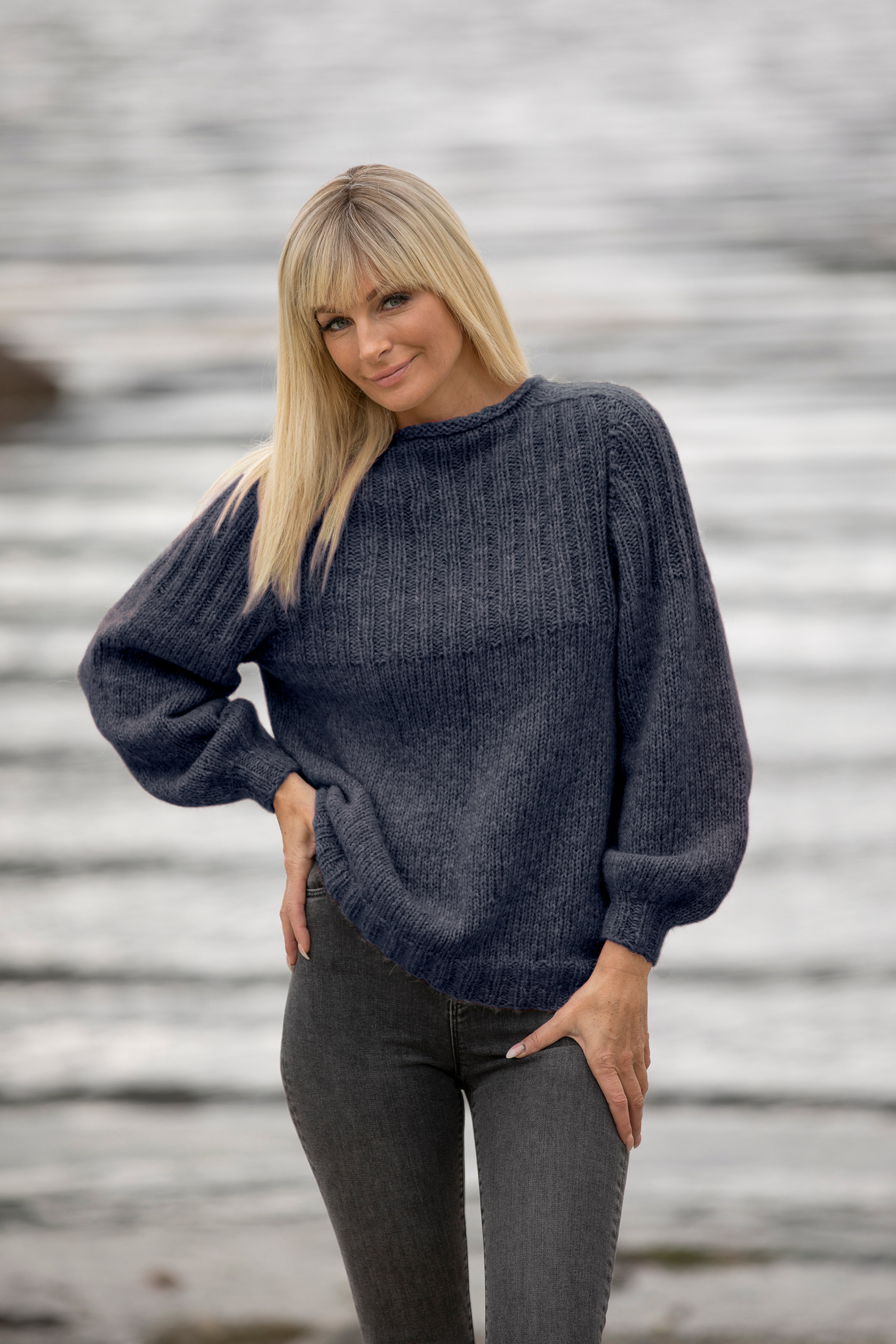 BEHAG genser jeansblå