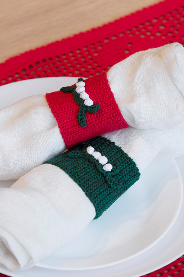 2030-2 Heklet serviettring grønn