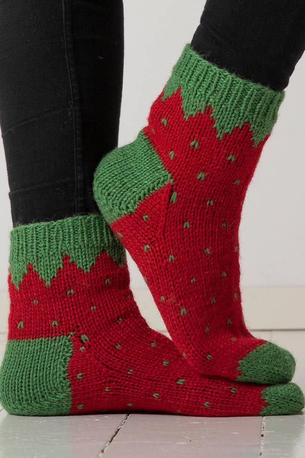 2104-6 Jordbær sokken