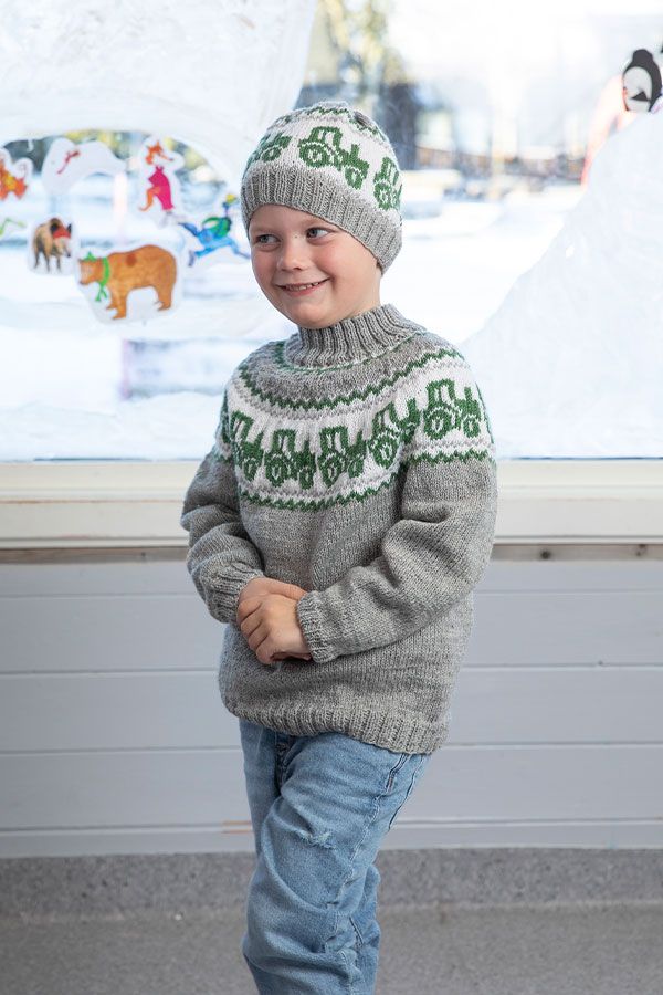 2110-5d Traktor genser lys grå