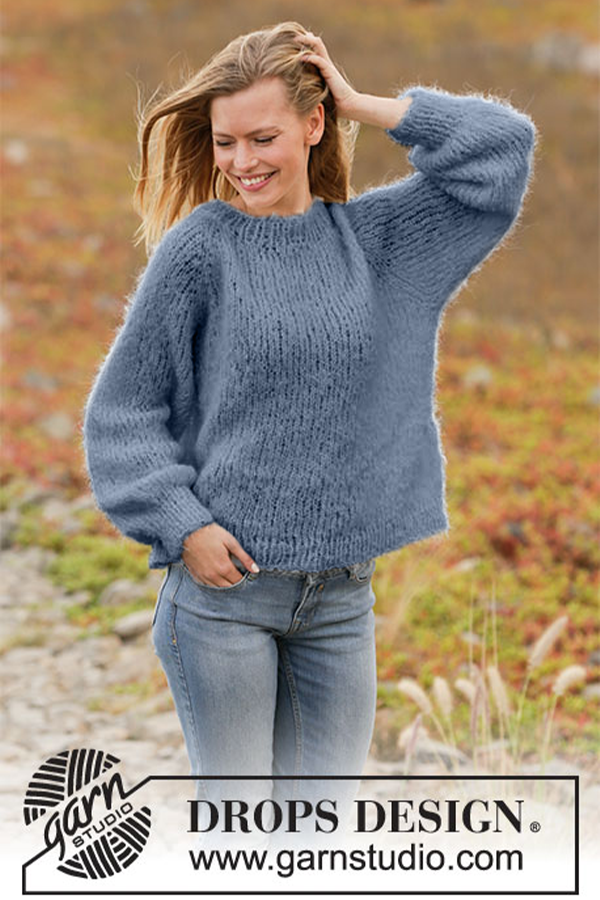 213-28 Spring Fuzz genser mørk jeansblå