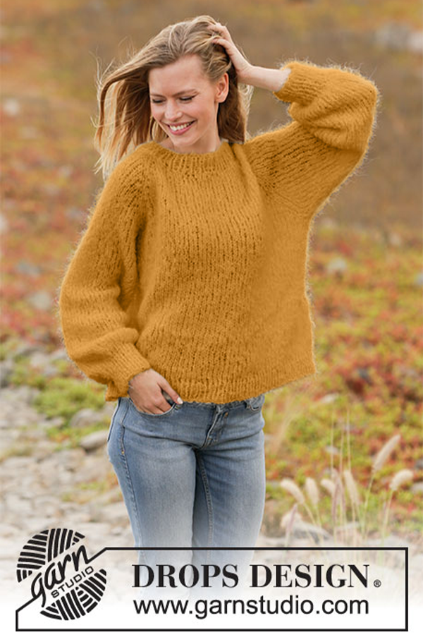 213-28 Spring Fuzz genser sennep