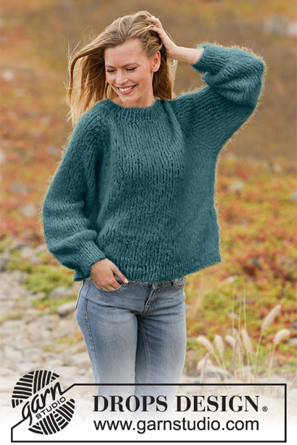 213-28 Spring Fuzz genser petrol