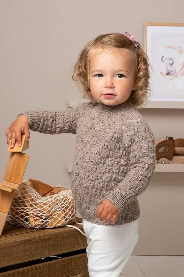 2132-1c Firkløver genser lys brun