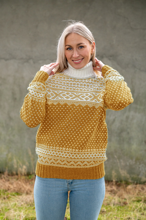 SETESDAL genser unisex gullgul