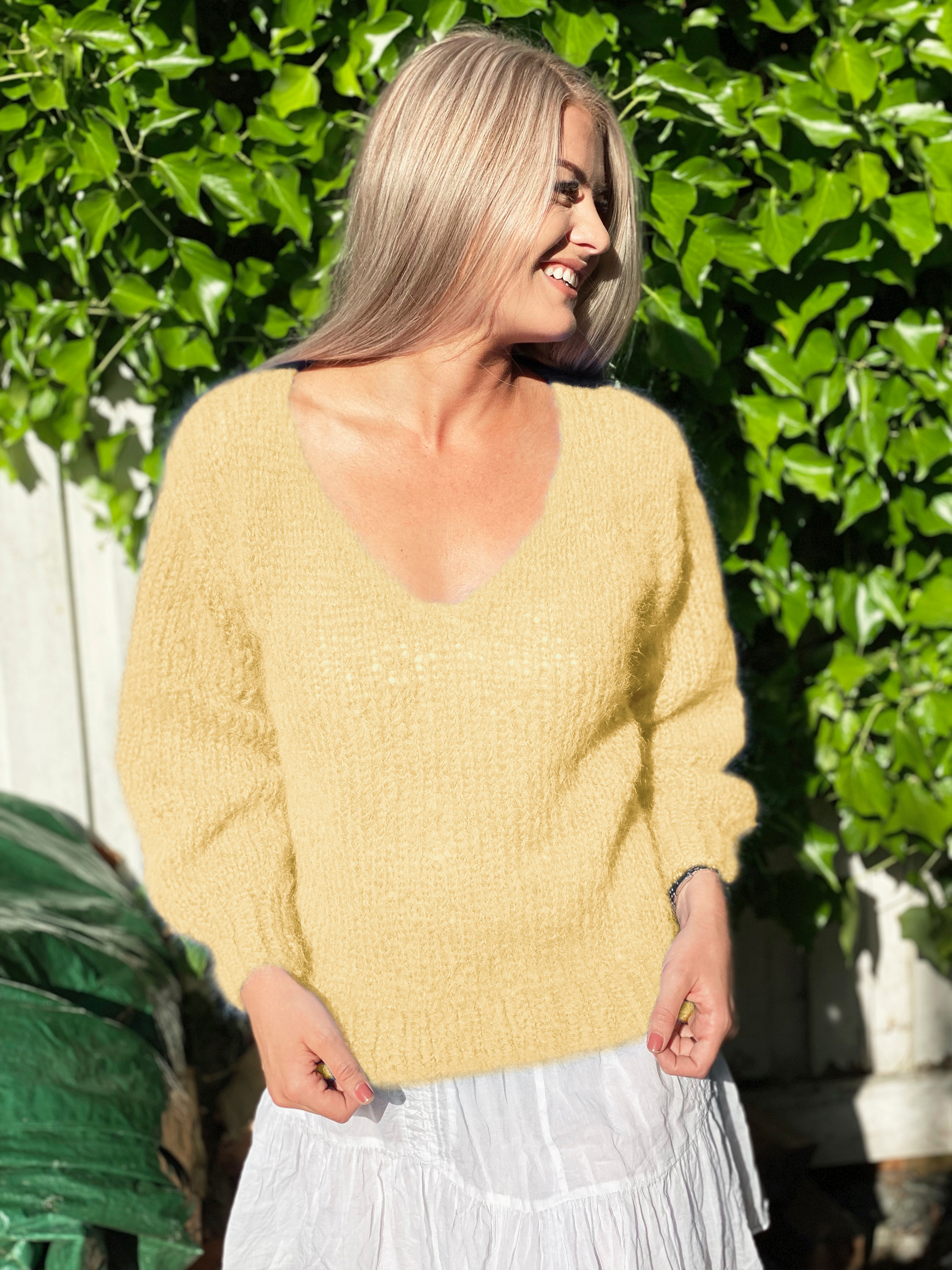 AMANDA genser lys gul