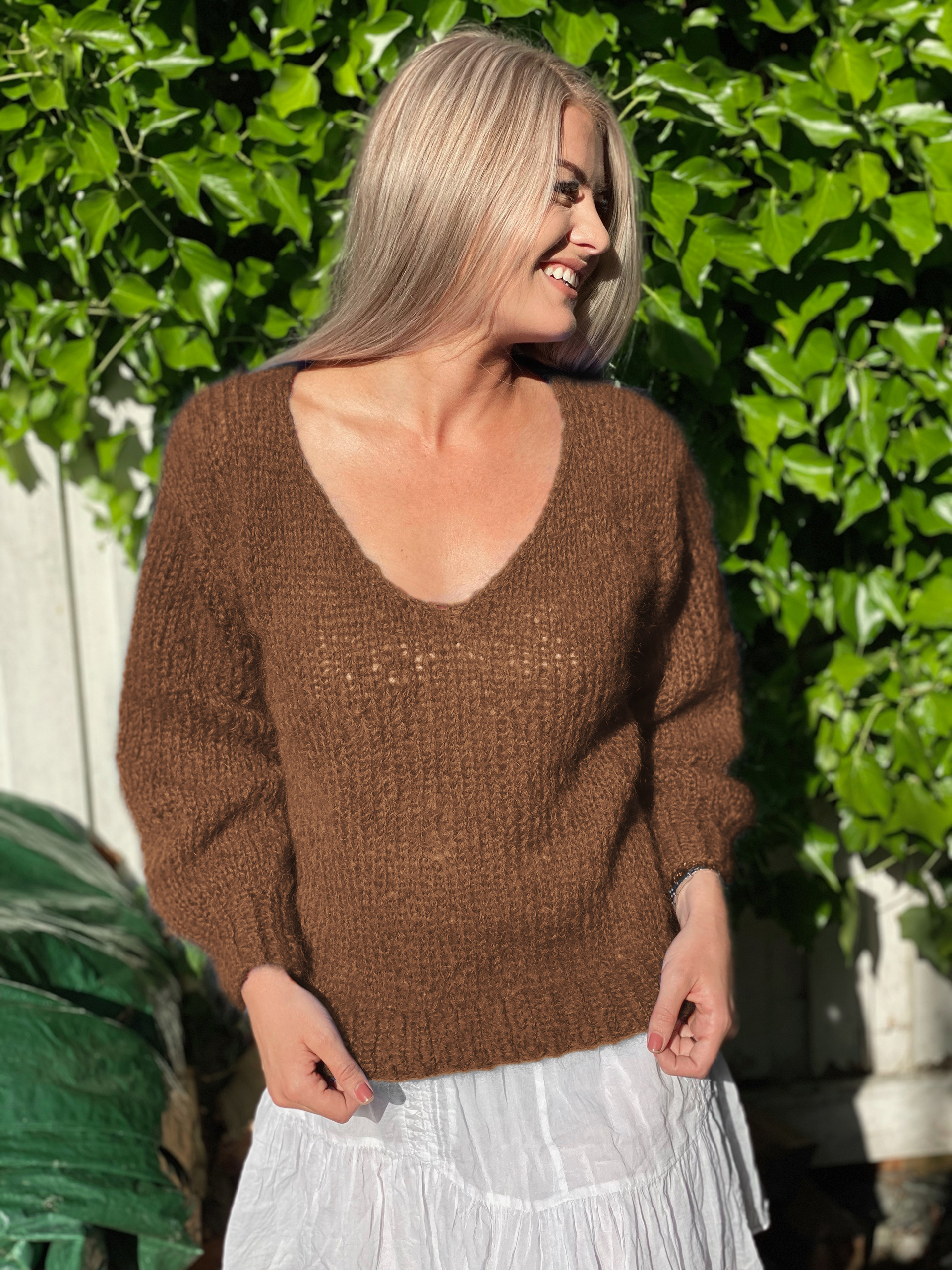 AMANDA genser varm brun