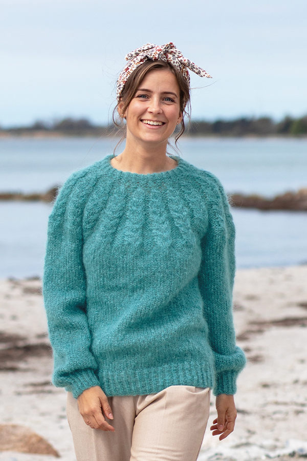 MARI genser støvet turkis