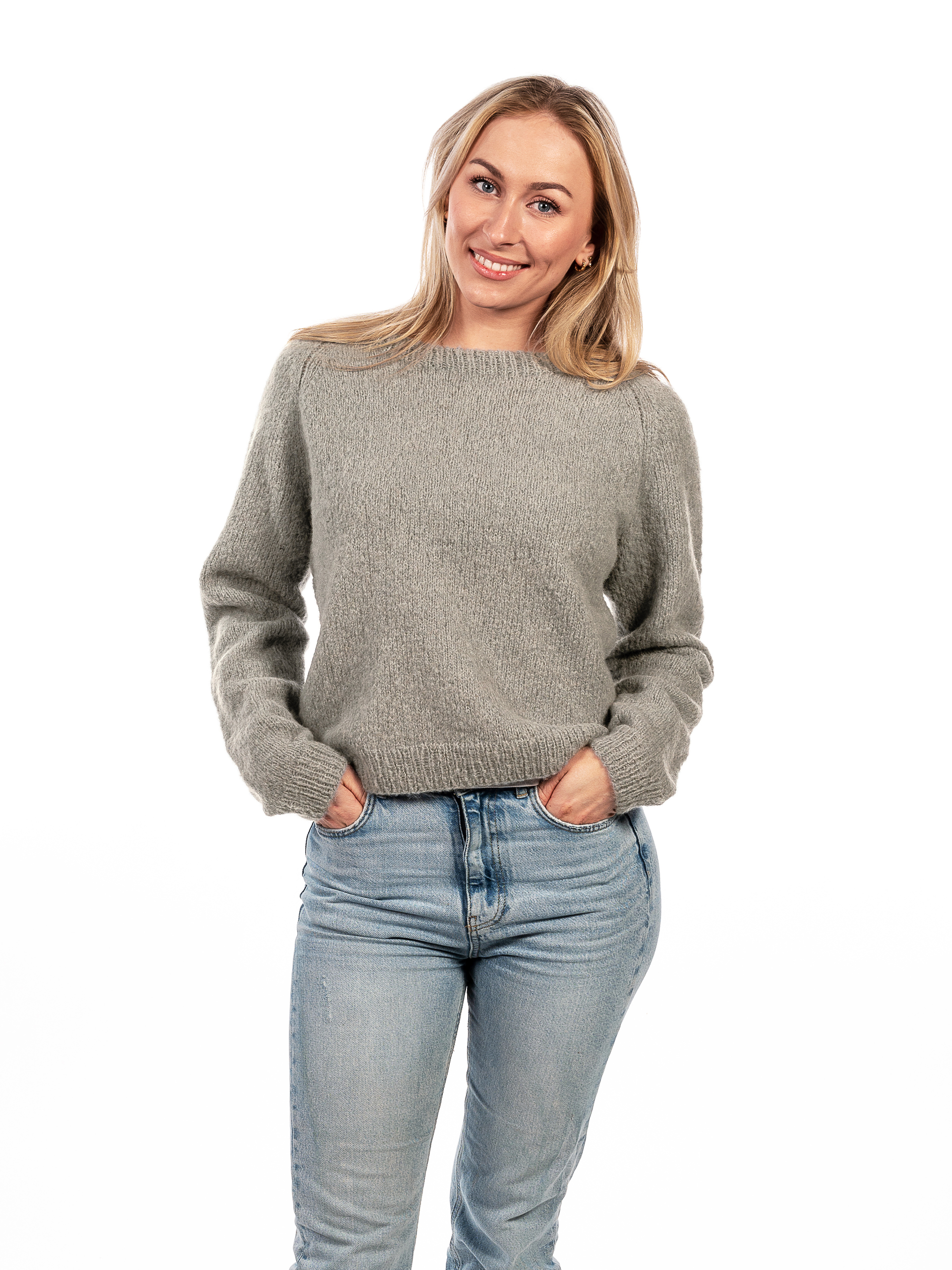 Elben genser lys gråbrun