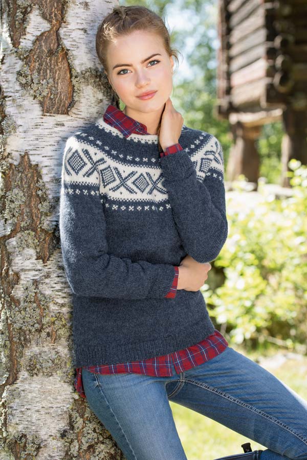 370-10 Cortina genser indigo