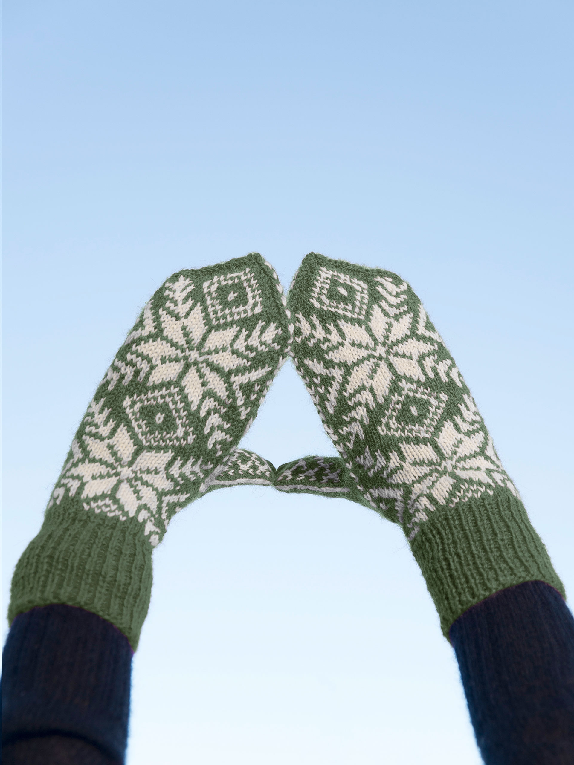 275-17e Rosemønster votter