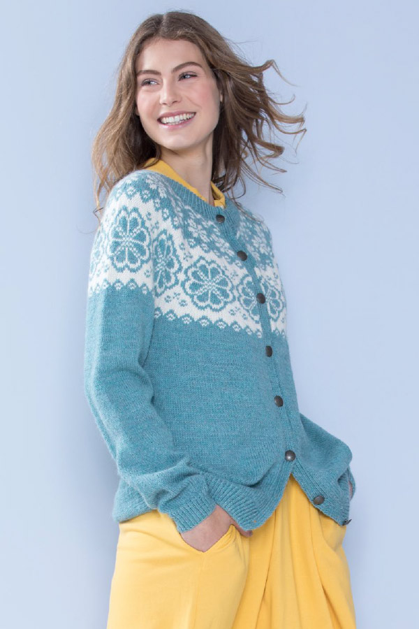 382-06 Q-symre lys sjøgrønn kofte