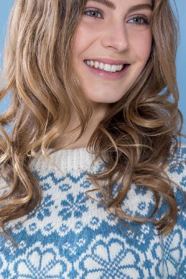 382-07 Q-symre lys denim genser