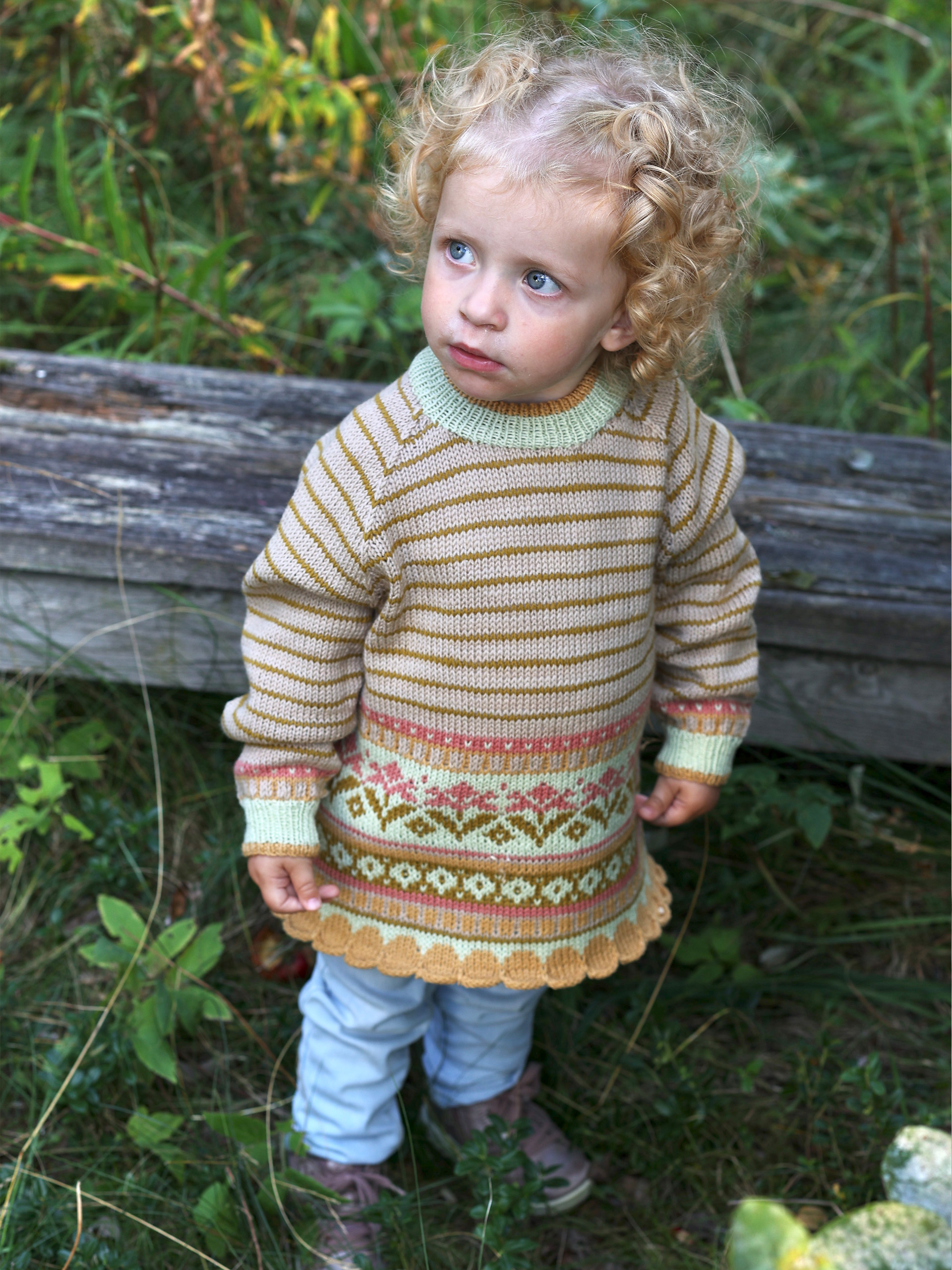 SORIA barnegenser beige/honning