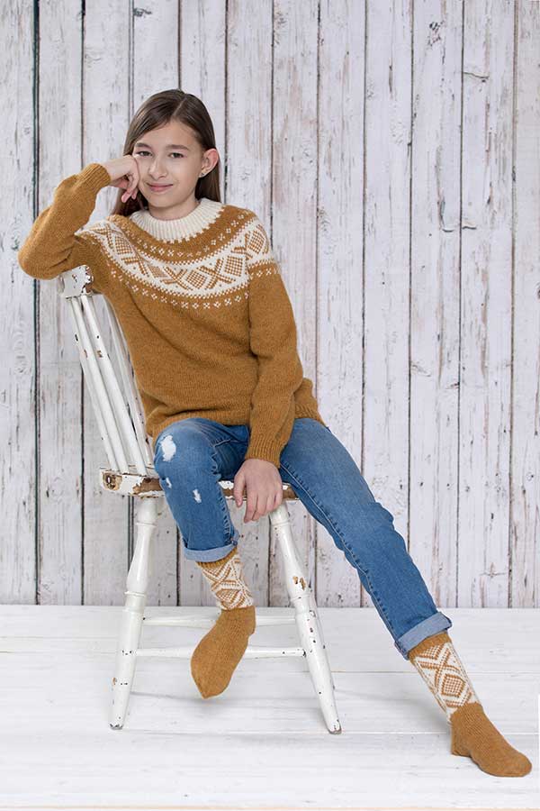 409-07 Cortina sokker curry gul