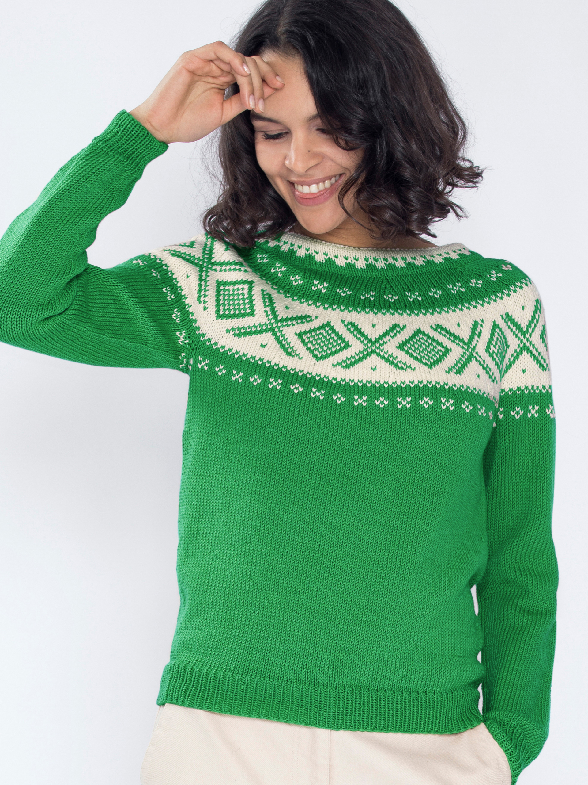 410-01c Cortina genser skarp grønn