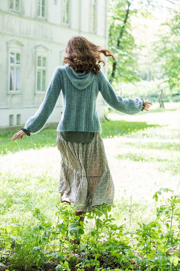 416-04 Dentelle genser petrol