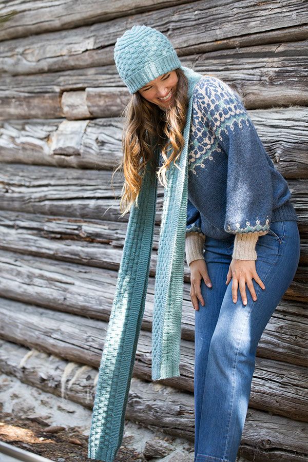 418-08 Svalbard lue og skjerf lys sjøgrønn