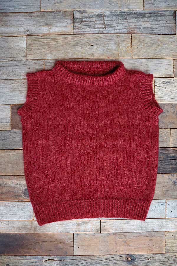 421-01 Christin vest junior dyp rød