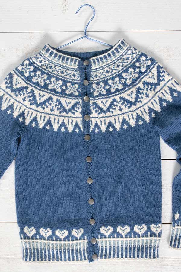 57-07 Vinterhjerter jakke blå