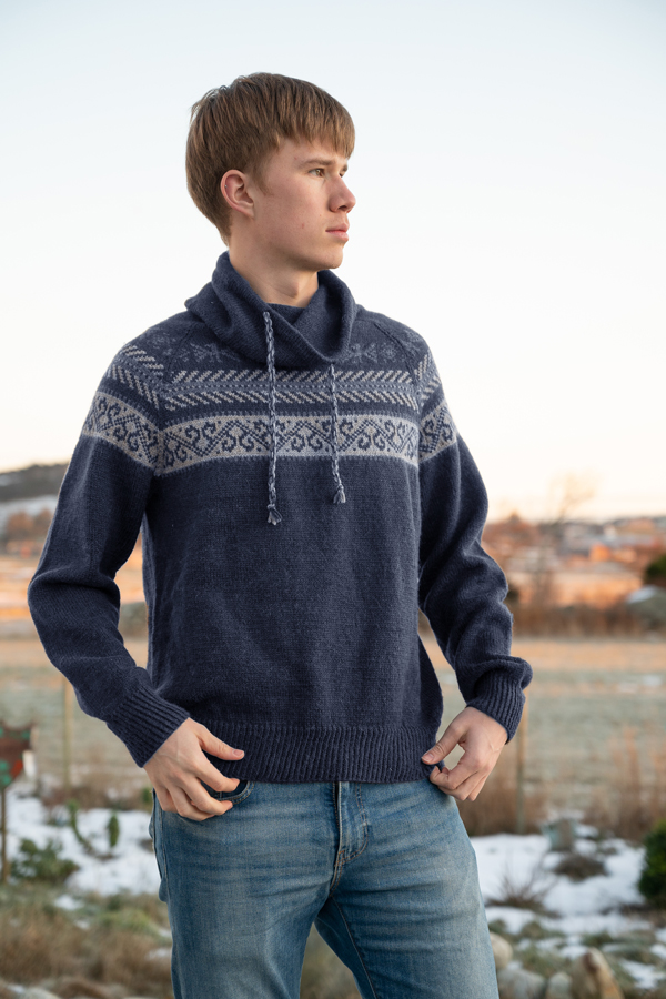 MIGUEL genser gråblå