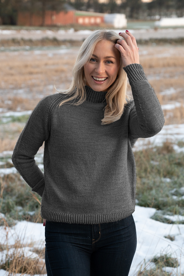 LARA genser mørk gråmelert