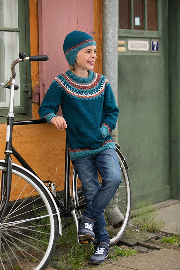 69-10 Nikko genser og lue blågrønn