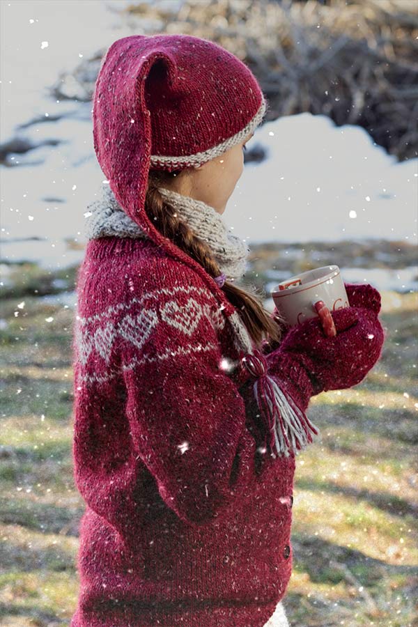 73-05 Nissete langlue dyp rød og natur