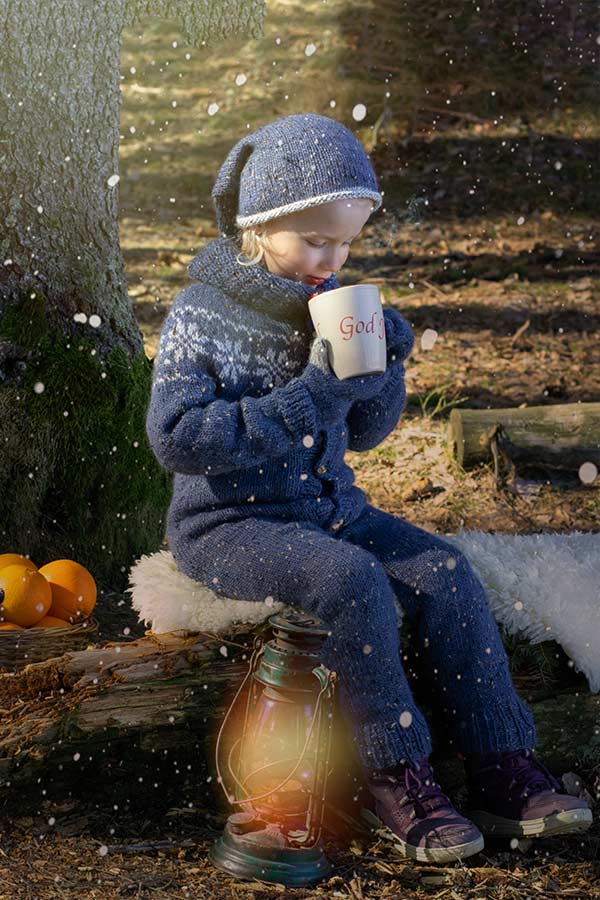 73-18 Romjulsdress med stjerner blå 