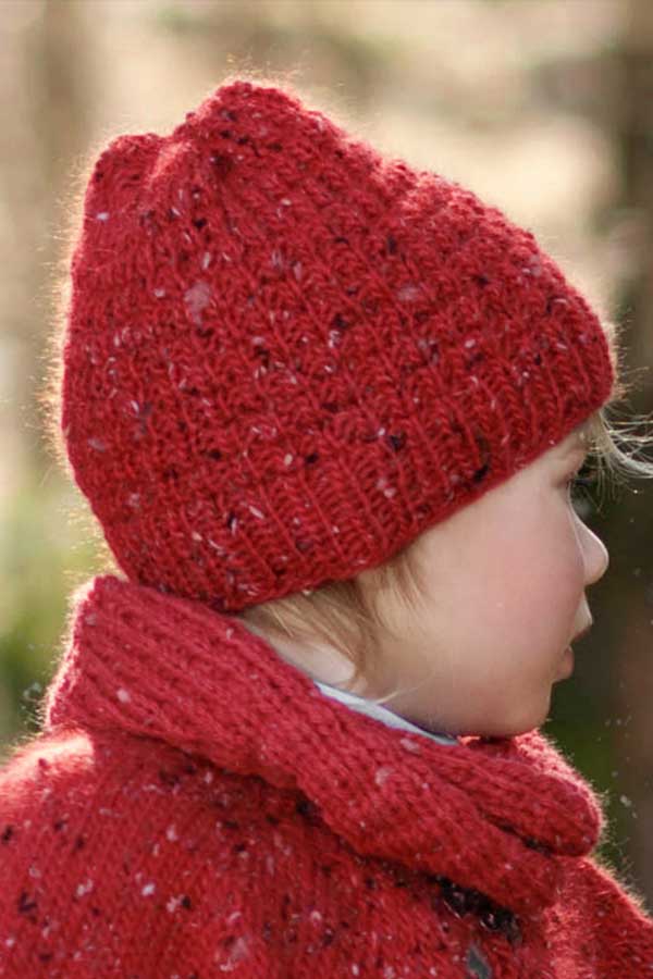 73-59 Smånisselue og snurrehals barn rød