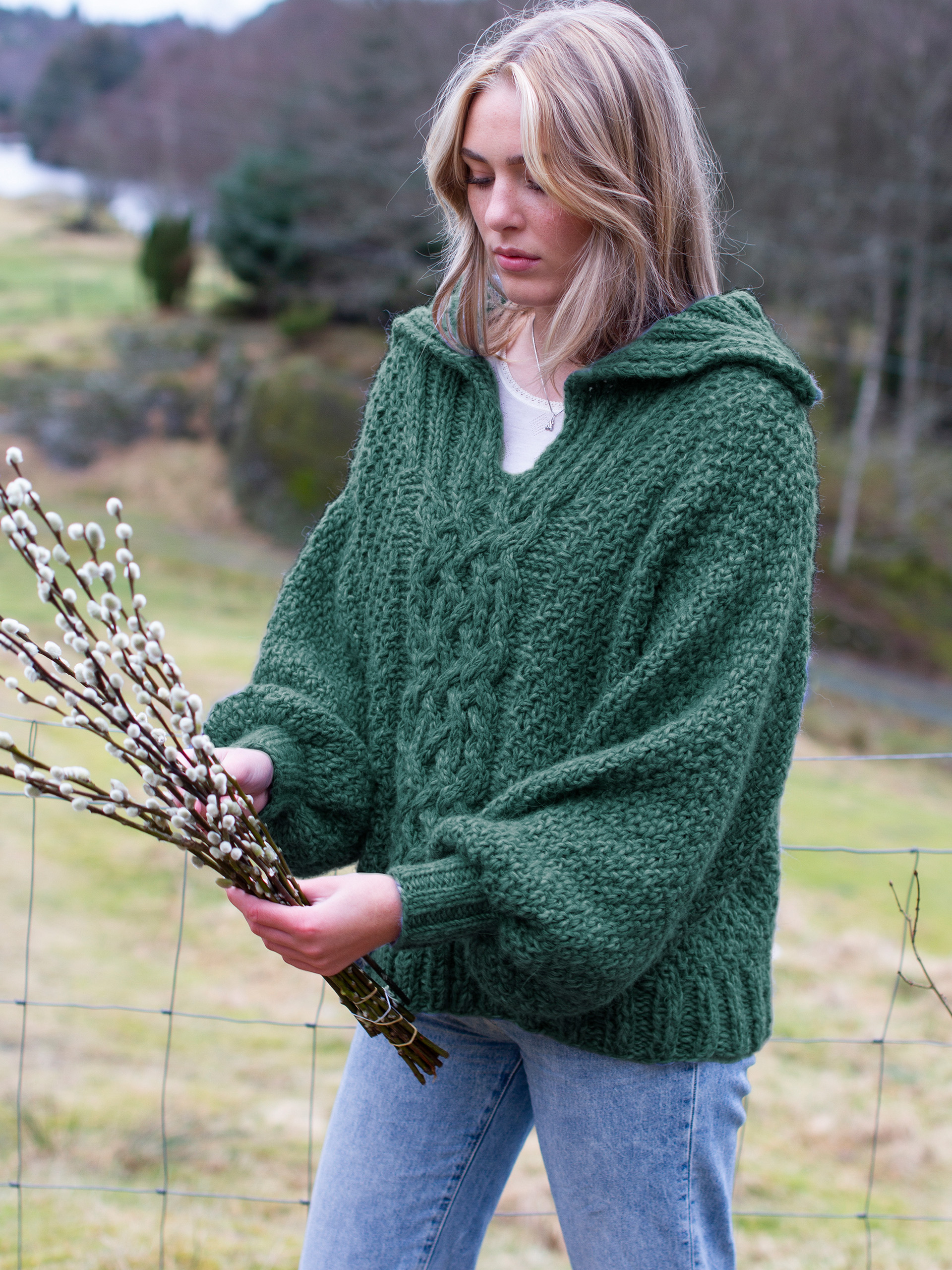 ØYA genser jade grønn