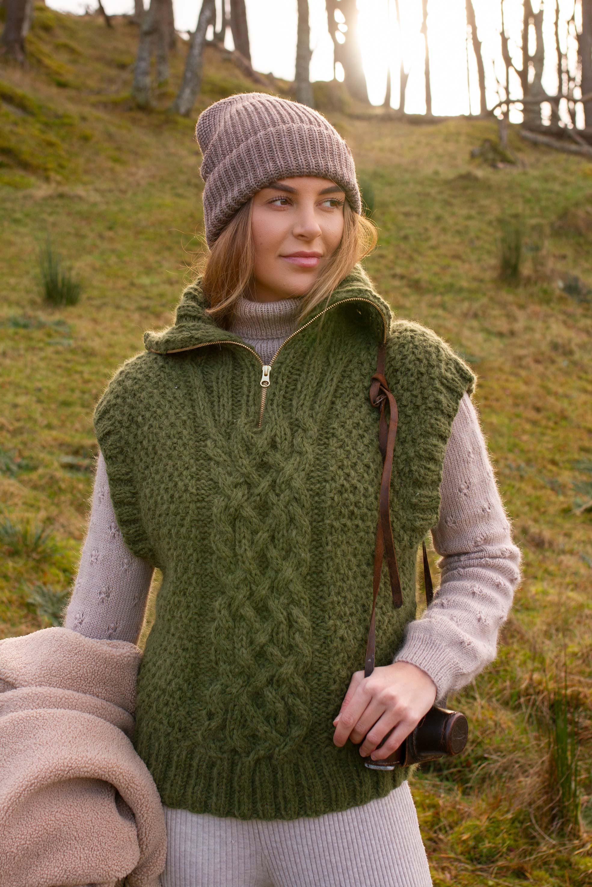 ØYA zip vest grønn