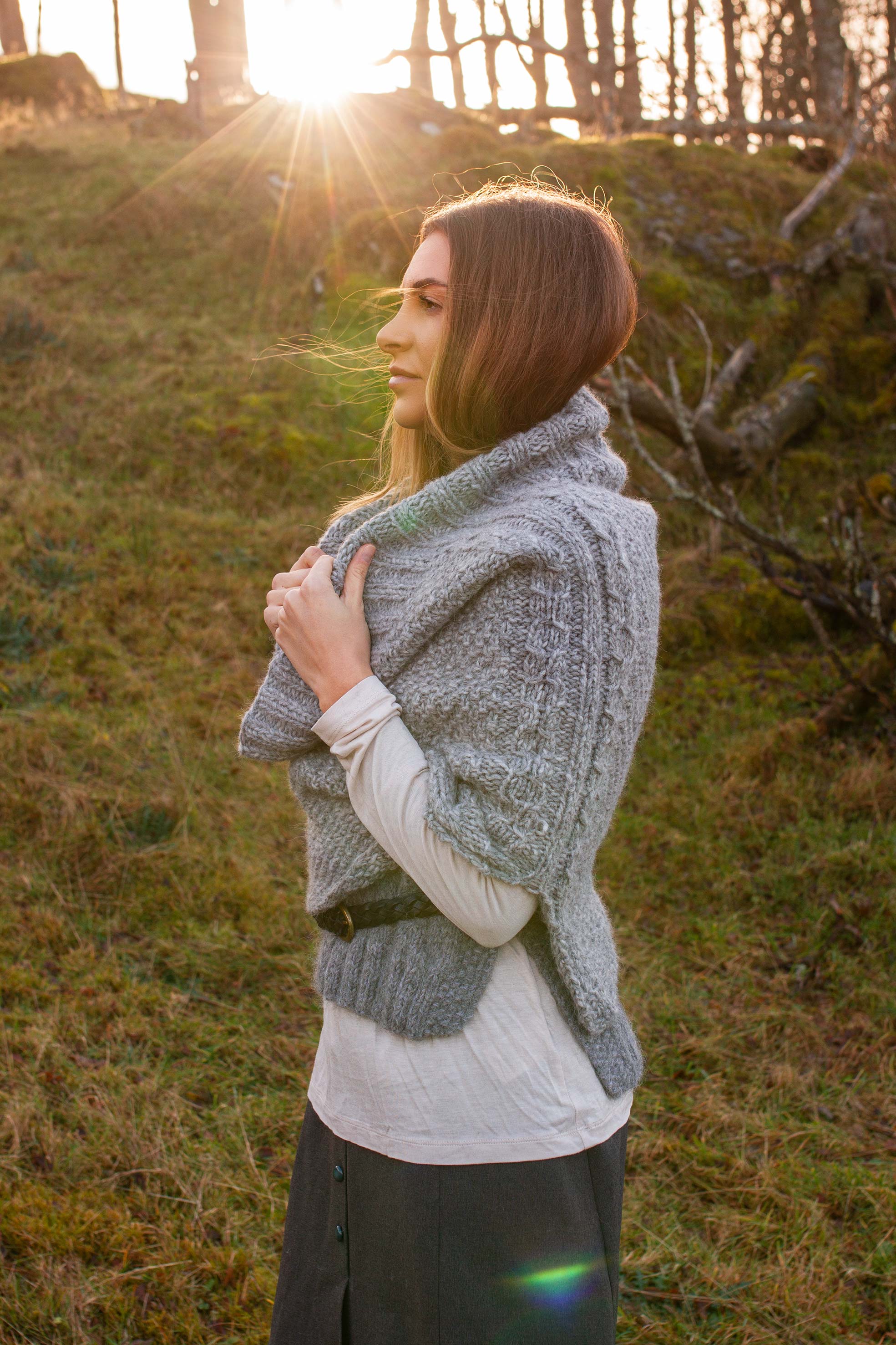 ARINN poncho gråmelert