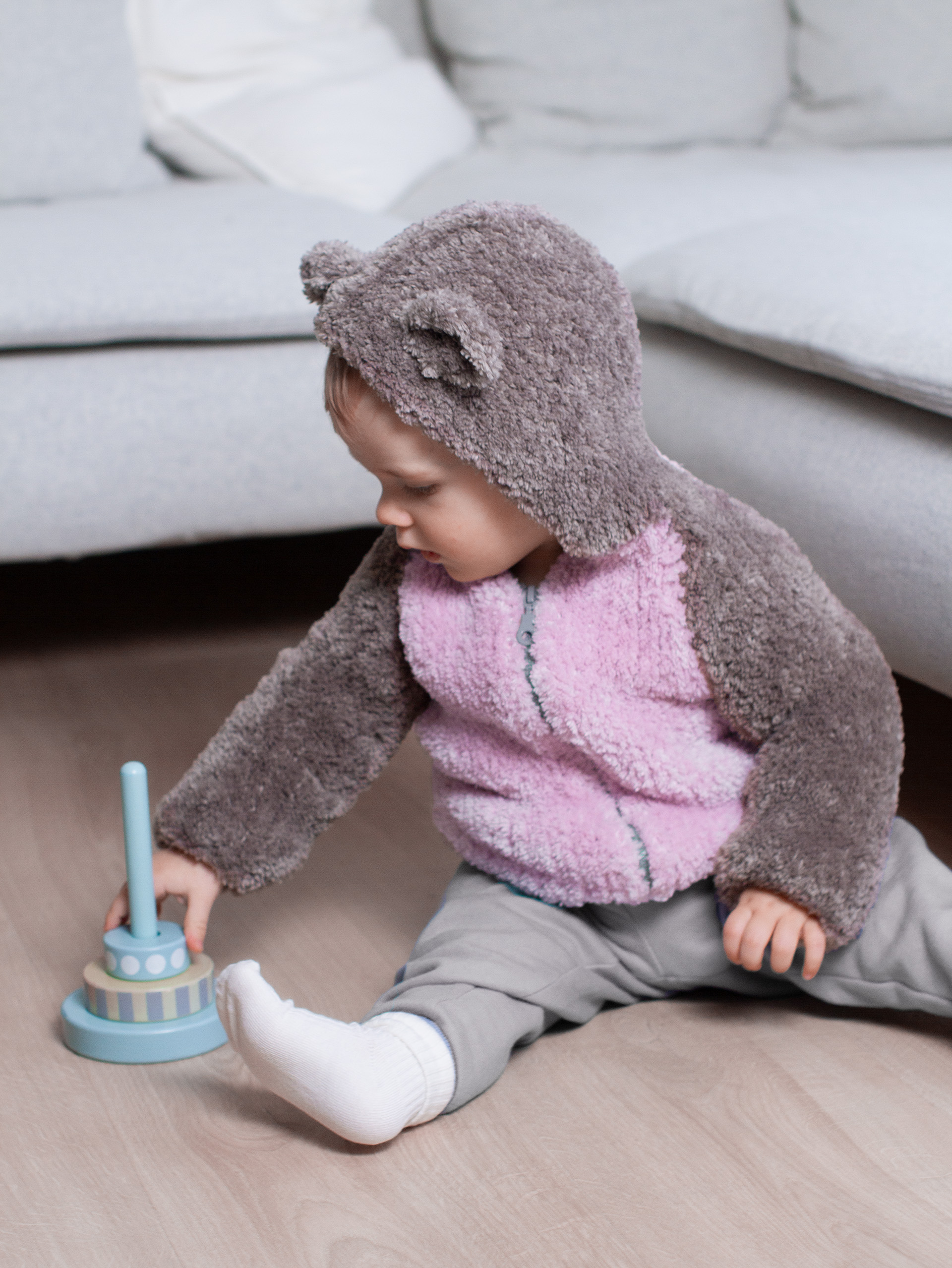 24024-F Bamse jakke lys rosa