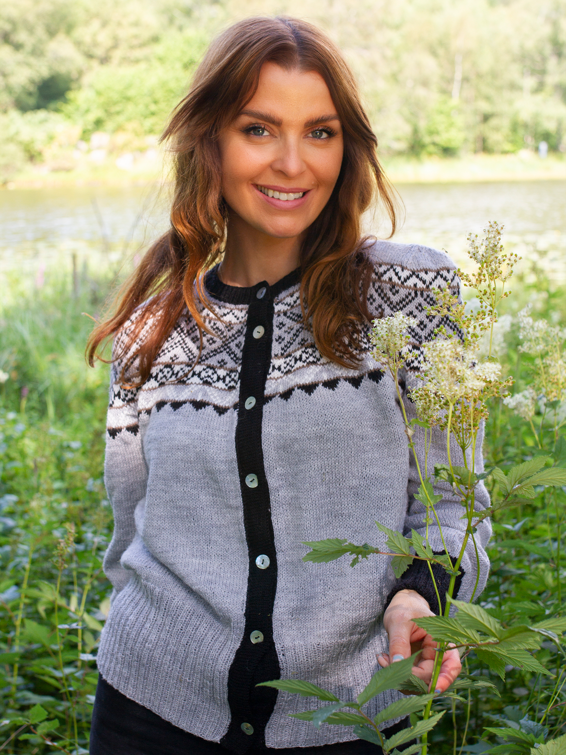 BIRGIT cardigan lys gråmelert