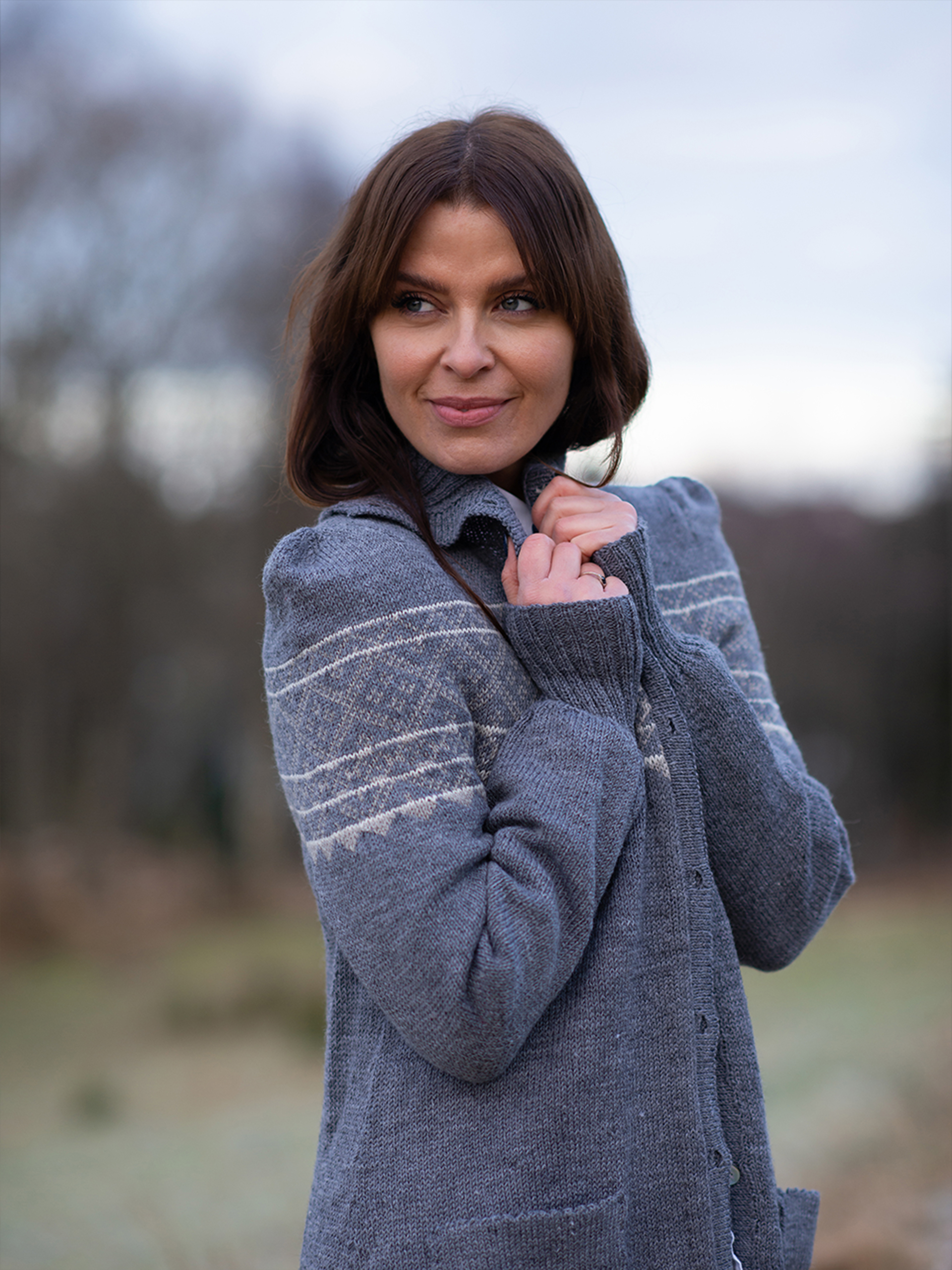 BIRGIT kåpe gråmelert 