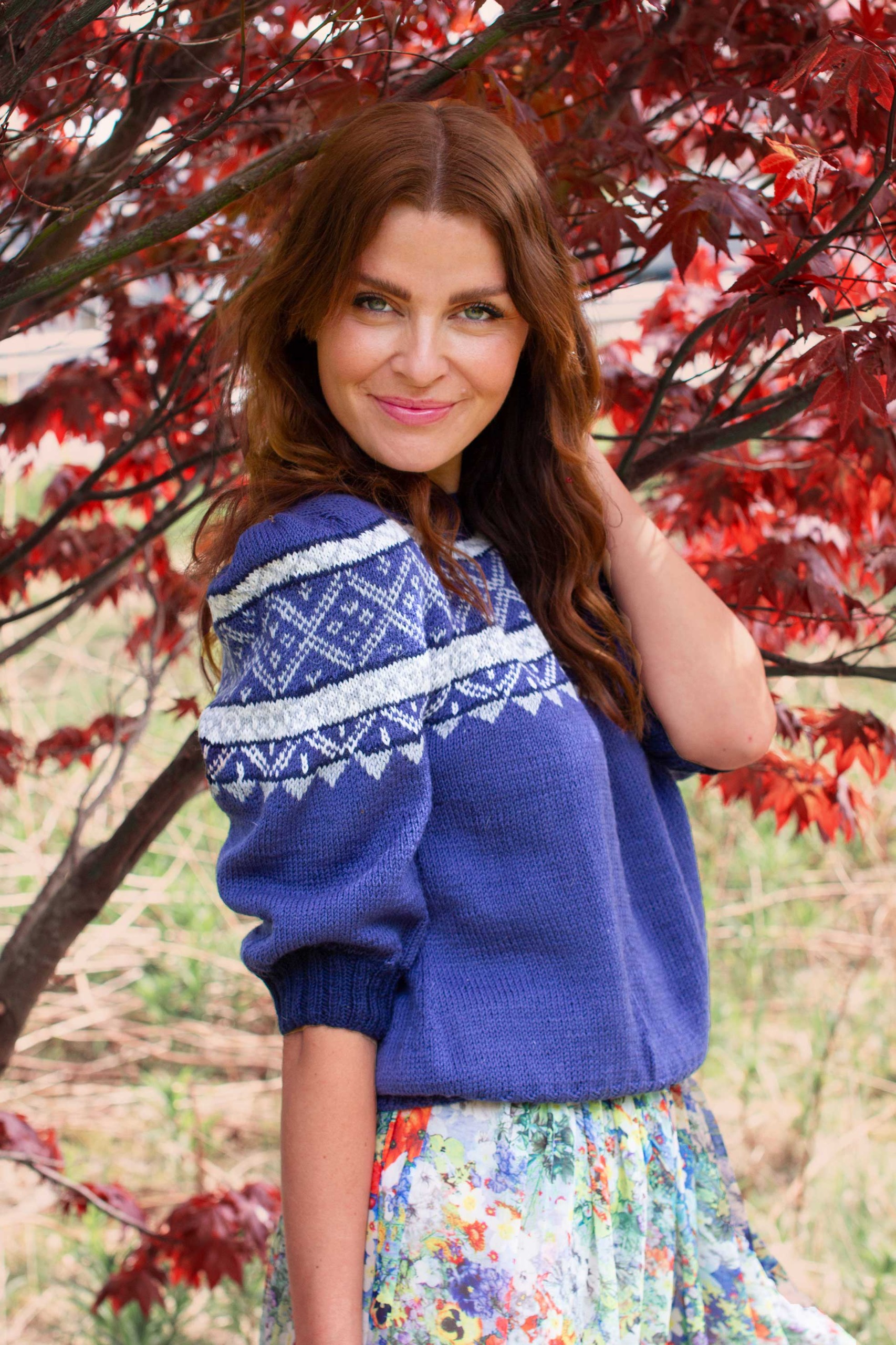 BIRGIT topp dyp blå