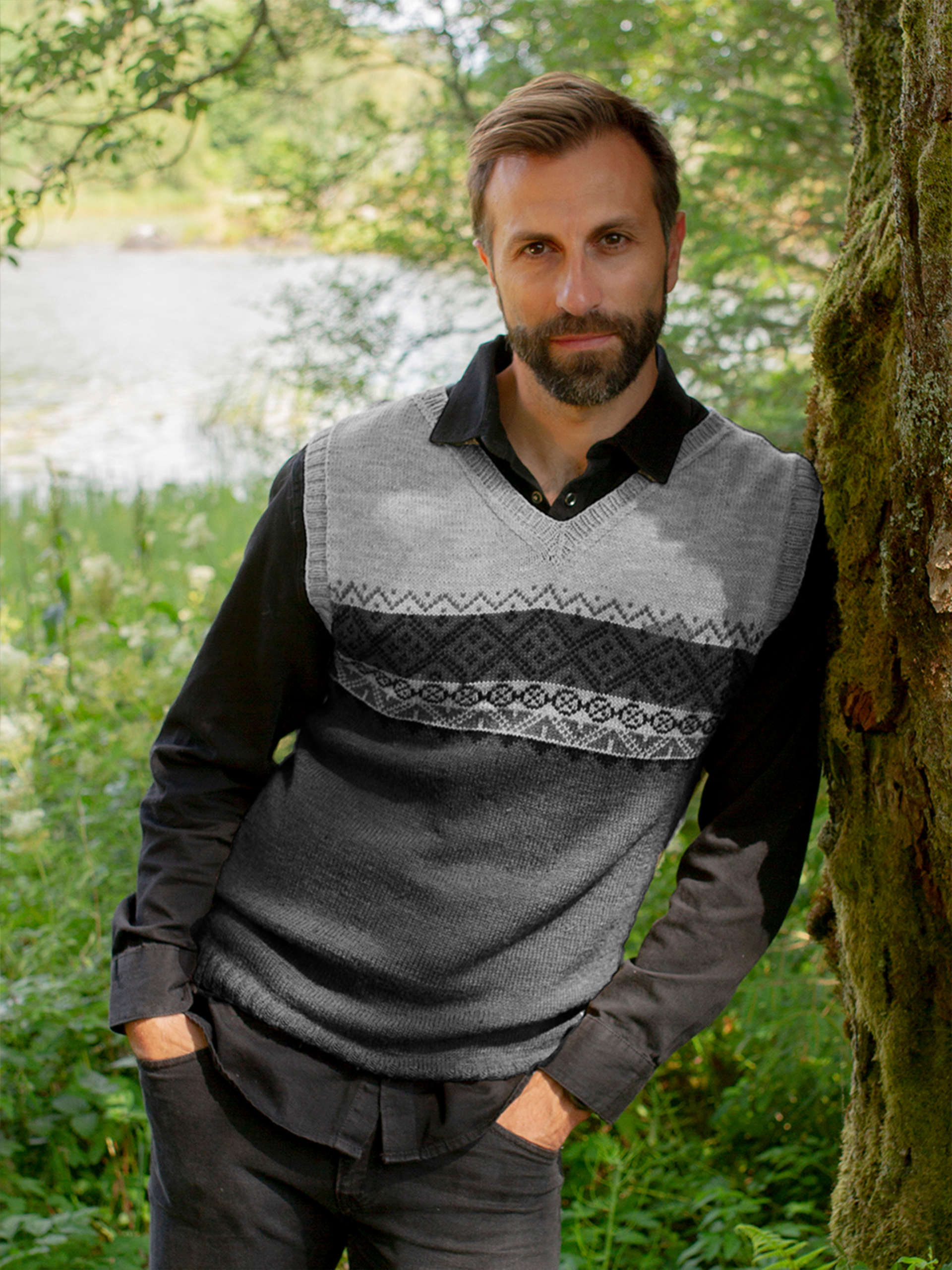 BIRK vest gråmelert