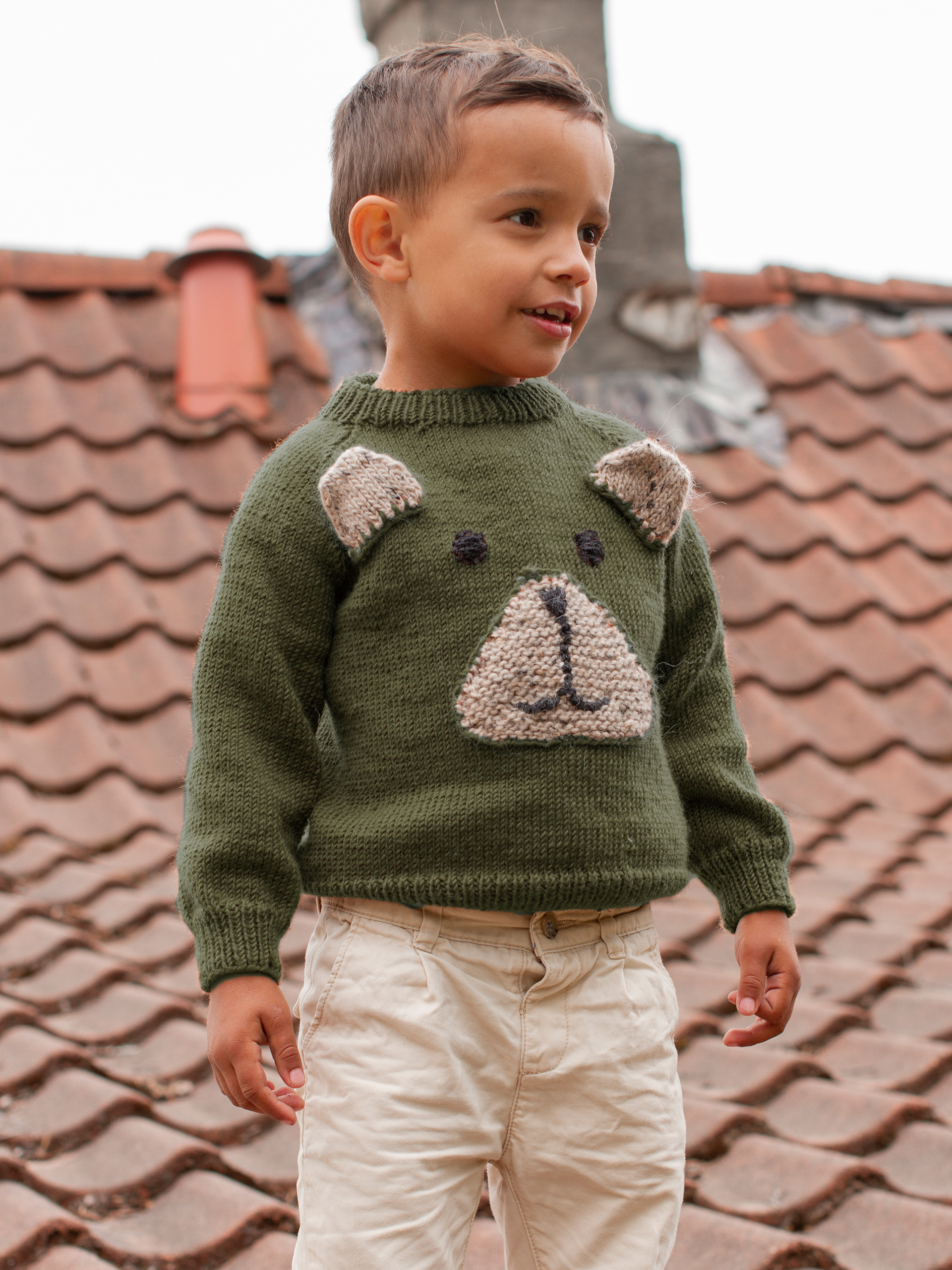 BJØRNAR genser mørk oliven