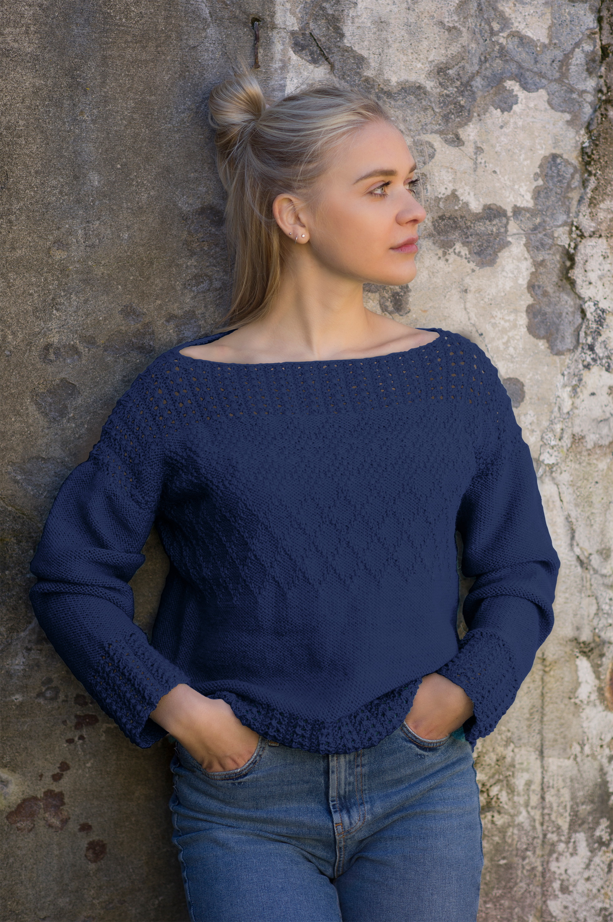 Blix genser dyp blå