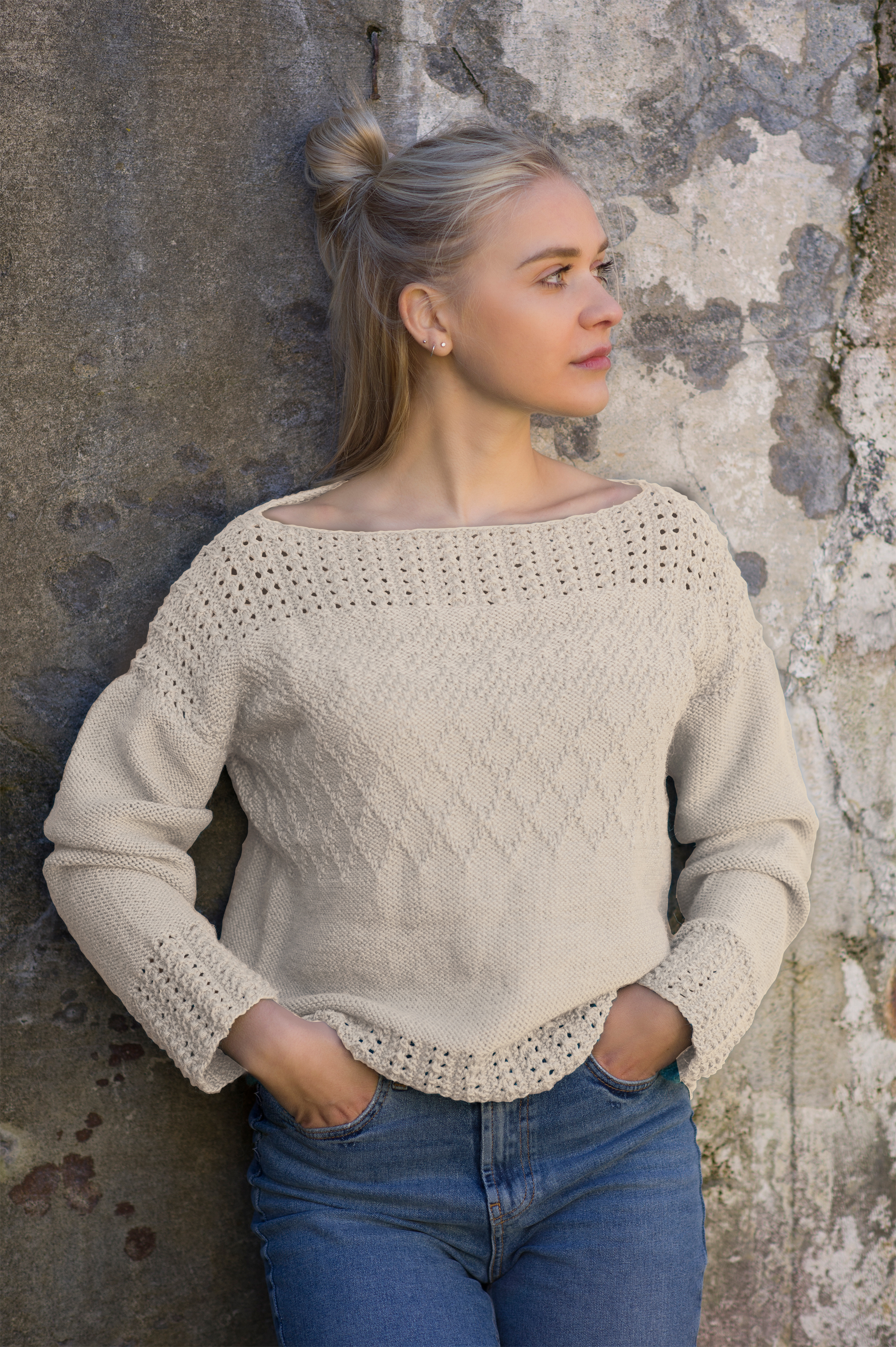 Blix genser lys beigemelert