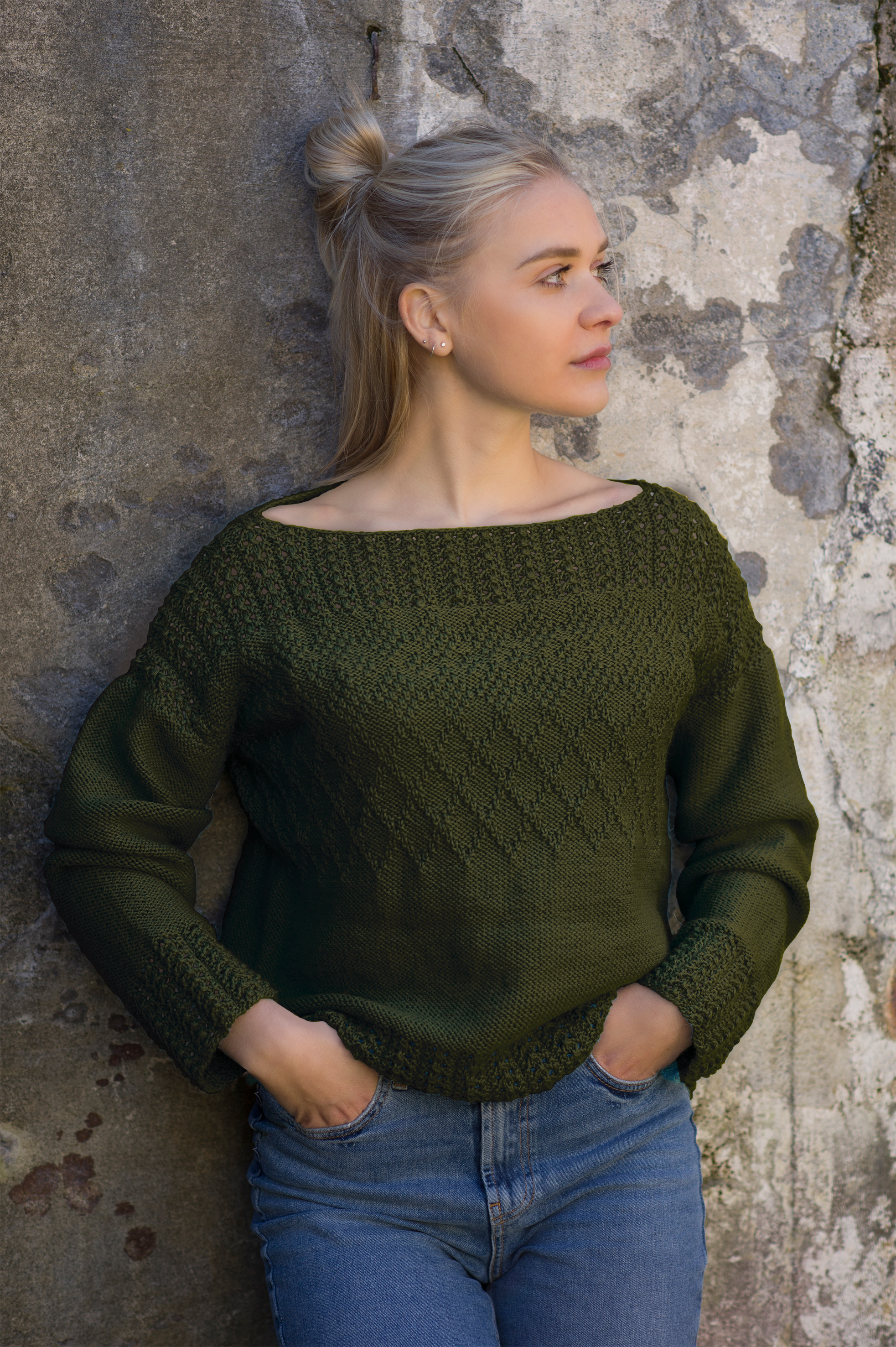 Blix genser mørk grønn