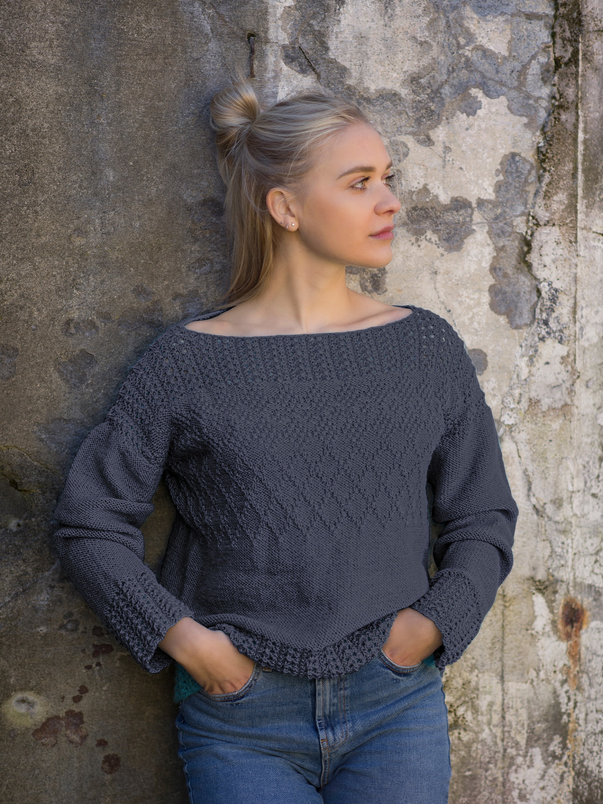 Blix genser gråblå