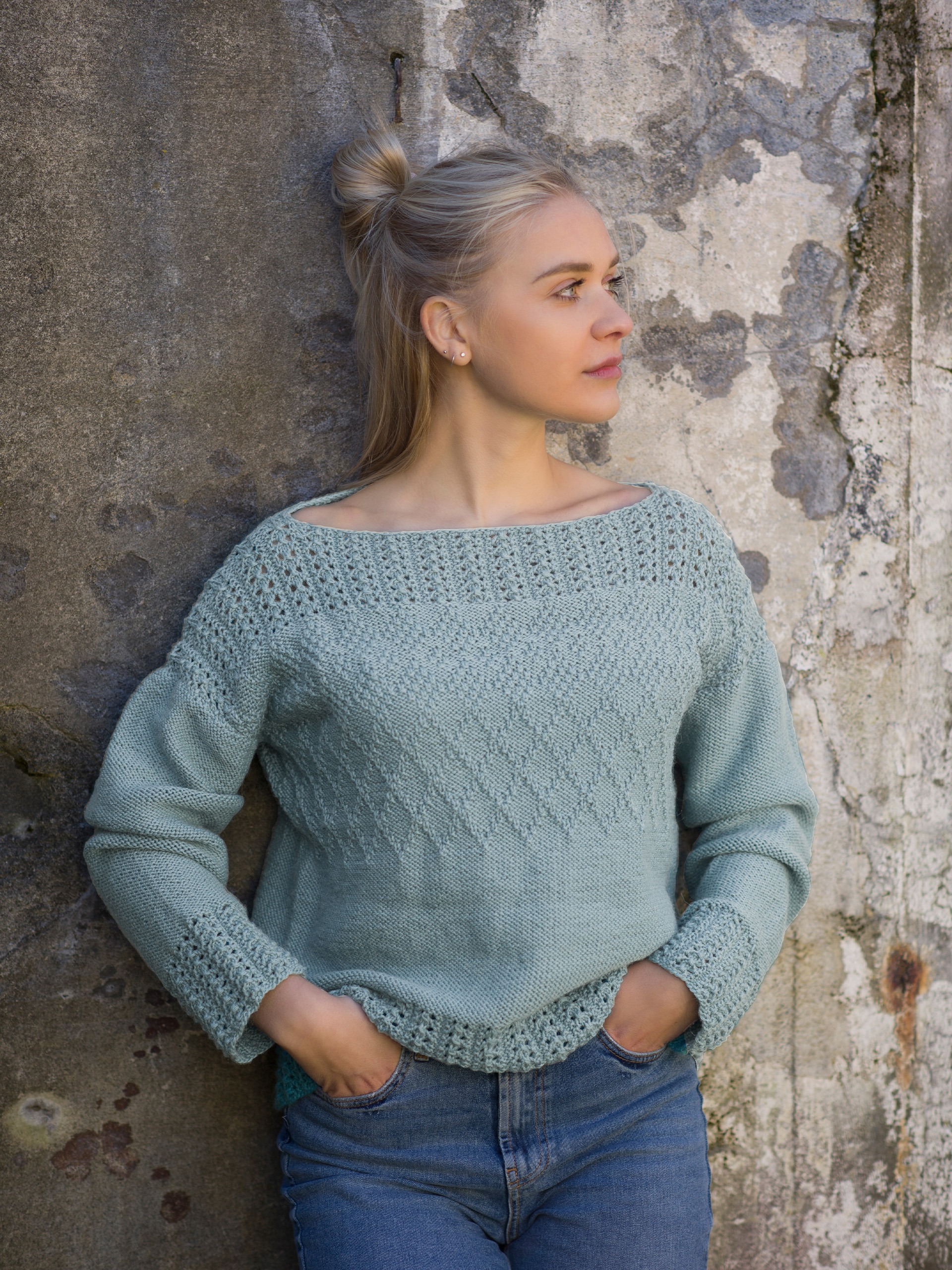 Blix genser lys gråblå